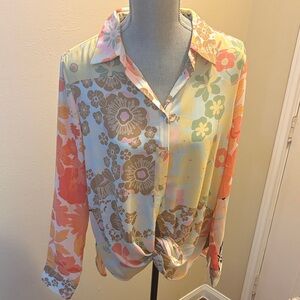 Rose & Olive Multicolor Floral Button-Down Shirt